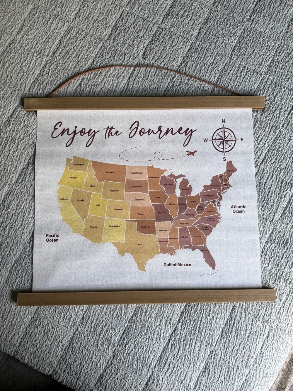 Enjoy the Journey USA Map Wall Hanging - Multicolor